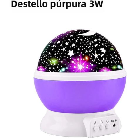 Veilleuse Projecteur d'Étoiles 3W pour Garçons et Filles, Décoration Murale LED Tournante, Cadeau Amusant pour la Chambre (1/4)