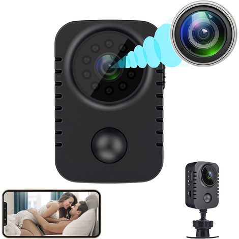 Mini Caméra Espion HD Discrete Longue autonomie 3 Mois Detection PIR Mini Caméra Caméra Cachée sans Fil