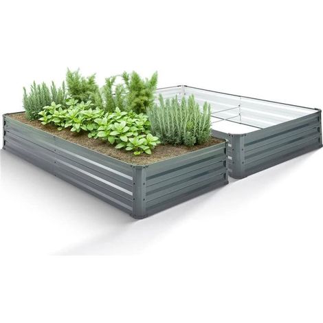 AREBOS Letto rialzato 2x 180 x 90 x 30 cm Letto per piante Letto per ortaggi (1/5)