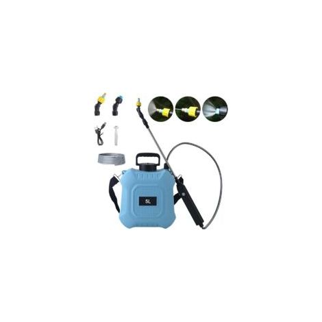 Spruzzatore elettrico da 5/8 litri, spruzzatore da giardino con lancia telescopica, max 90 cm, 2 ugelli, 2000 mAh, per diserbo, irrorazione e pulizia.