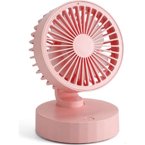 Ventilador de Mesa USB Recargable Silencioso con 3 Velocidades y Batería 1200mAh, Compacto de ABS – Ideal para Oficina y Dormitorio (1/4)