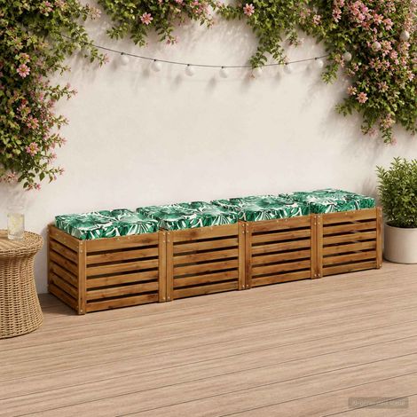 vidaXL 4-Piece Seat Cushions VUGHT 4 pcs 100% Polyester Leaf Pattern (1/5)