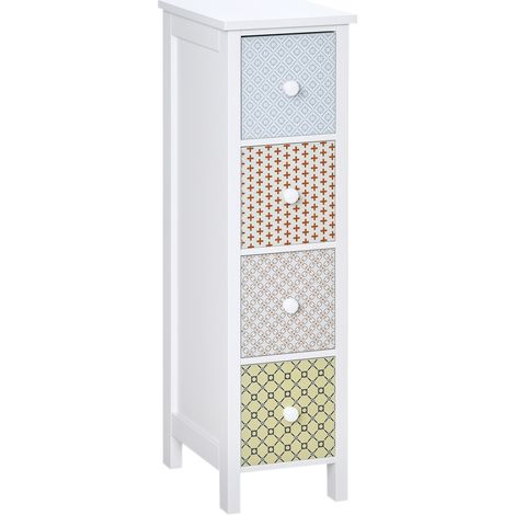 4 Drawer Chest of Drawers,Stylish Dresser for Bedroom and Bathroom Storage,Perfect Tissue Organizer Cabinet