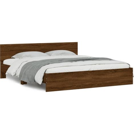 Maison Exclusive - Estructura de cama con cabecero marrón roble 2