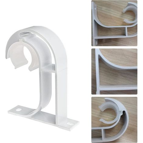 Memkey – Support tringle à rideau plafond lot de 4 – Alliage d'aluminium durable – Poids supporté 30 kg – Fixation murale pour tringles 26-32 mm (1/5)