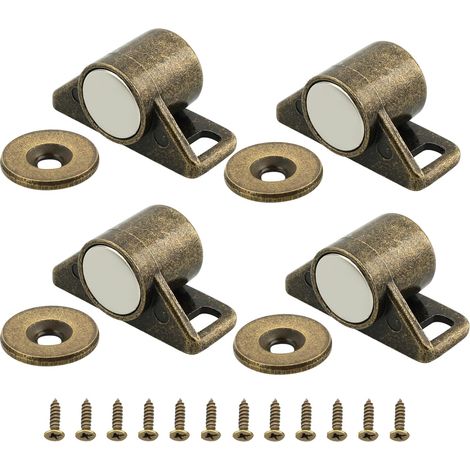 4 Pièces aimant porte placard, 3.6 CM aimant de porte Magnétique Fermeture de Porte Peatique, Loquet de Porte Magnétique Aimant Meuble Fermeture pour Tiroir, Meuble, Armoire, Cabinet, Bronze (1/5)