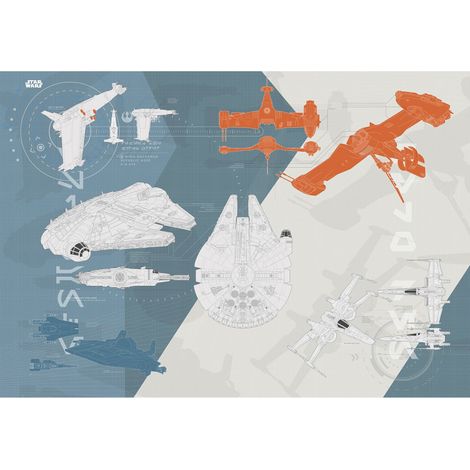 Komar Star Wars – Technical Plan 368 x 254 cm, Papier peint panoramique 8-4001, photomurale sur intissé (1/3)