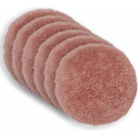 Housse de coussin 6 pcs HEERLEN Rose Ø 40 cm Fleece PV vidaXL