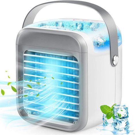 Grey Portable Conditioner Personal Cooler Fan Quiet Mini Conditioner Desk Cooling Fan for Home (1/5)