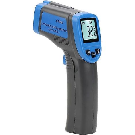 Thermomètre numérique portable sans contact ST600 avec écran LCD et dispositif de mesure de température laser infrarouge (-32-600℃) (1/4)