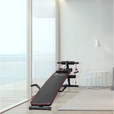 Panca addominali regolabile con fasce di resistenza OKWISH 137,5 x 55,5 x 50-68 cm fino a 120 kg (1/5)