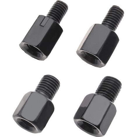 4x Galvanized Steel Motorcycle Mirror Adapters with Height Adjustment, Extension/Riser Screws M8 to M8/10, LH/RH Thread (1/5)