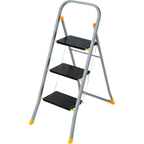 Escabeau 3 marches pliable Charge 150kg Marche pied anti-dérapant Bricolage Maison Chantier INTEC