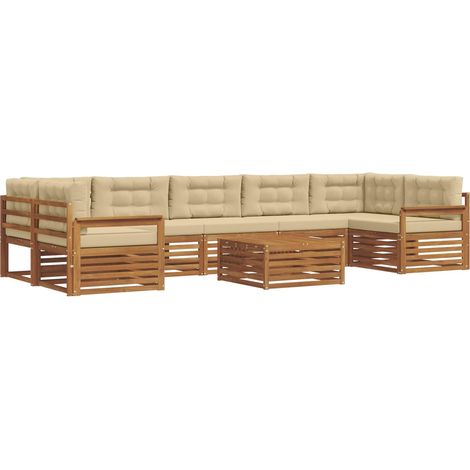 Outdoor Sofa Set with Cushion 8 pcs Natural and Beige vidaXL (1/5)