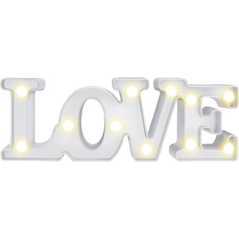 Veilleuse LED lovely ACKERMAN, lampe de chevet blanc chaud pour ambiance soirée, cadeau anniversaire ou Noël (LOVE) (1/5)