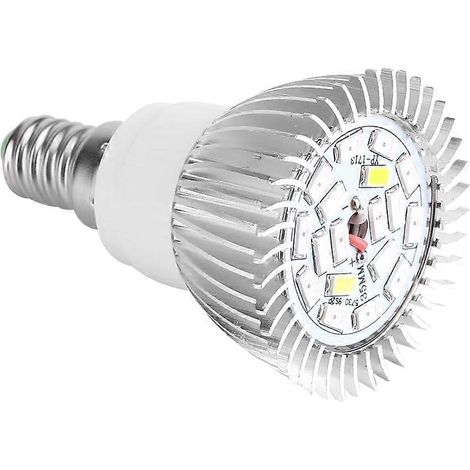 Lampe de culture LED, spectre complet, ampoule LED 18 W à 18 LED pour jardinage d'intérieur, semis/reproduction sur balcon, serre. (1/5)