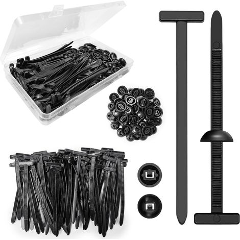 50 Attaches Autobloquantes Universelles en Nylon, Serre Cable Attache Autobloquante, pour La Réparation des Voitures, des Coffres, des Ailes et des Pare-Chocs, Résistant UV et Chaleur (1/5)