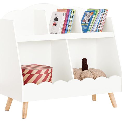 Librería Infantil Mediano para Niños con 3 Estanterías y 2 Compartimentos Organizador de Juguetes y Libros para Niños KMB100-W SoBuy ES (1/5)