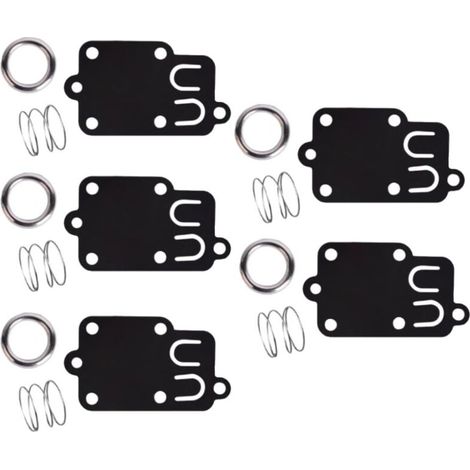 Satz mit 5 Vergasermembrandichtungen für Briggs & Stratton Motoren von 2 bis 5 PS: 270026, 272538, 272538S, 272637, 4157, 4168, 5021, 5021K, 690766, 221377, Federkappe
