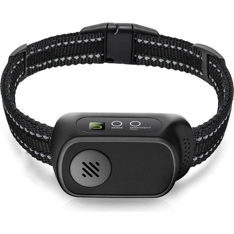 Noir-collier Anti-aboiements Automatique Rechargeable Pour Chiens,5 Niveaux De Sensibilit Rglables, Modes Vibration, Choc Statique Et Son, Adapt (1/5)