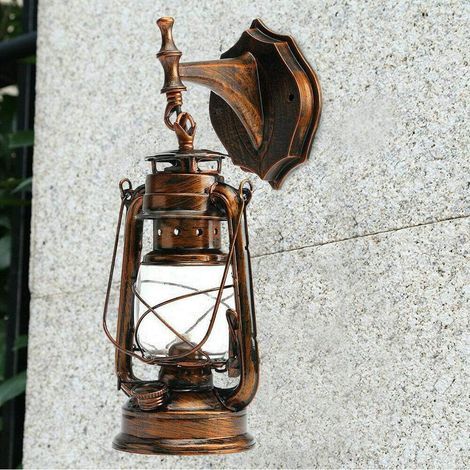 Lanterne rétro vintage Lampe murale industrielle Lampe décorative Lanterne extérieure Applique murale Décoration de maison (1/5)