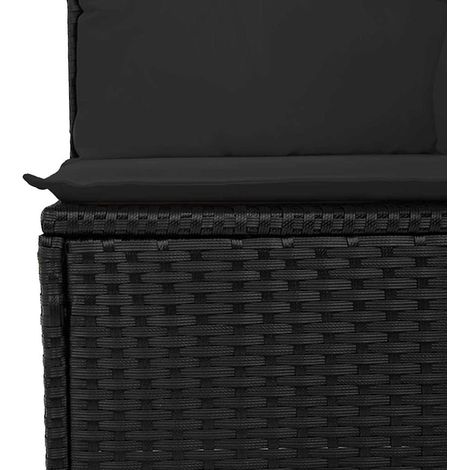 Maison Exclusive - Set Divano da Giardino con cuscino 9 pcs Nero Poly Rattan