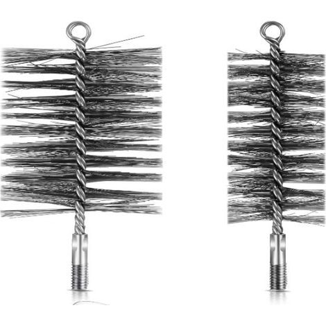 3 Pcs Set de Brosses de Ramonage de Cheminée 70 mm 120 mm Brosses de Tuyaux de Poêle Balais de Cheminée en Fil d'acier avec Tige de Poussée Flexible Kit de Balayage pour Cheminée Chaudière (1/5)