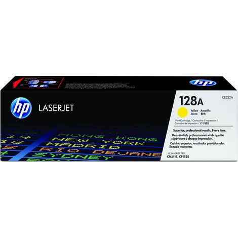 TONER HP 128A (CE322A) jaune - cartouche authentique pour imprimantes HP Color LaserJet CP1525/CM1415MFP (1/4)