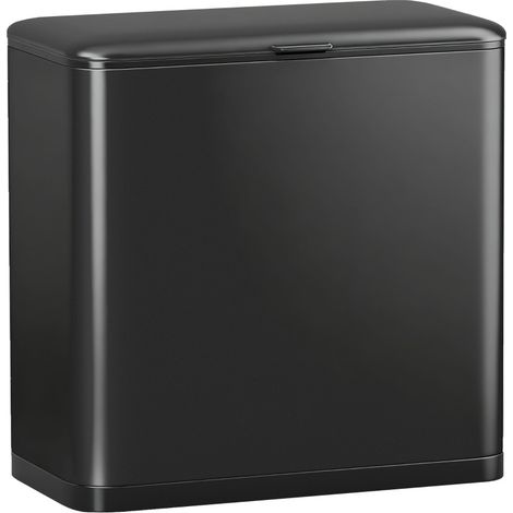 Cubo de basura de 8 L de acero inoxidable negro, de sobremesa o para colgar (1/5)
