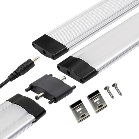 Réglette LED aluminium 50 cm – 69 LED SMD blanc chaud – 500 lumens – Angle de diffusion 120° – Éclairage indirect cuisine et salle de bain – Ohm-Easy (1/5)