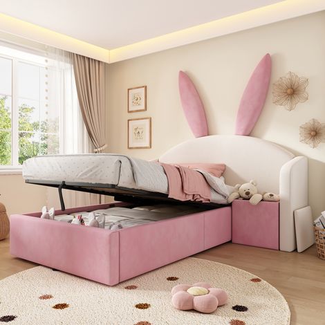 Cama dormitorio niños con almacenaje y mesita lateral OKMYHOME (1/5)