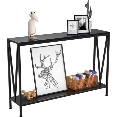 Console Table - Slim Design - Black Finish, Sturdy Construction - for Hallway, Living Room, Entryway (1/5)
