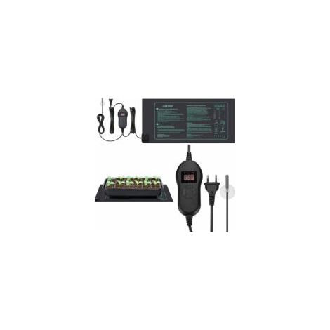 Tapis chauffant, Tapis chauffant pour semis avec thermostat et sonde NTC, Étanche IP67, 30 Watts, Idéal pour les plantations d'intérieur, Brassage à domicile, et les fermentations de bricolage，10cm52.