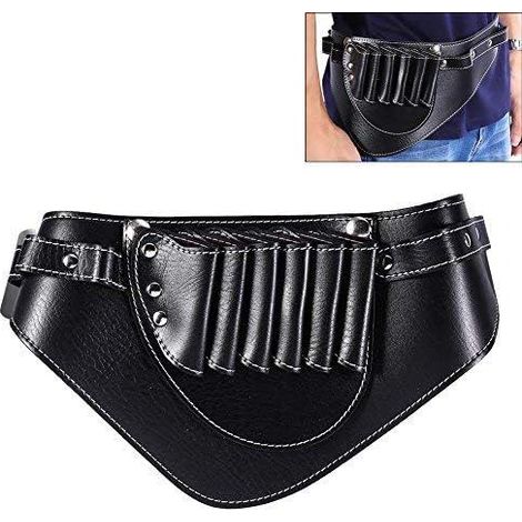 Étui porte-outils (43×18 cm) en cuir PU, sacoche de coiffure avec ceinture taille et bandoulière, poche à ciseaux pour coiffeurs, accessoire professionnel résistant (1/5)
