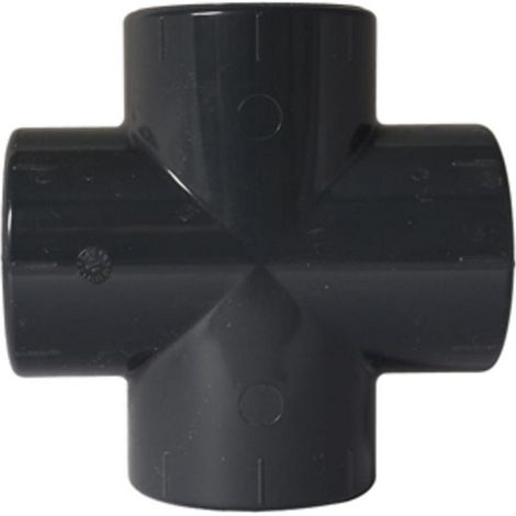 Croix PVC 63 mm 4 x manchon adhésif, 16 bar