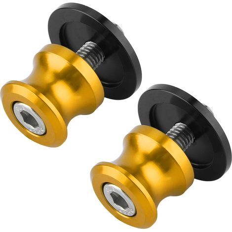 Lot de 2 bobines de levage arrière CNC 8mm pour moto, swingarm bobbins dorés (1/5)
