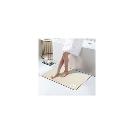 1 Badematte, Kieselgur, schnell absorbierend, rutschfeste Gummirückseite, glatte Oberfläche, Badezimmer (1/5)