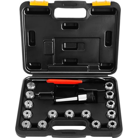 15Pcs Precision ER32 Spring Collet Set Morse Taper Collet Chuck Holder MT3 Shank Chuck & Spanner Box for Milling Lathe Machine (1/5)