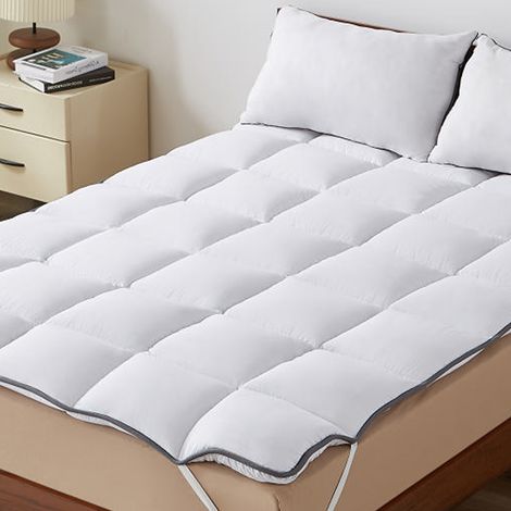 CASABEL Surmatelas Moelleux et Respirant, 140x190cm, Blanc (1/5)