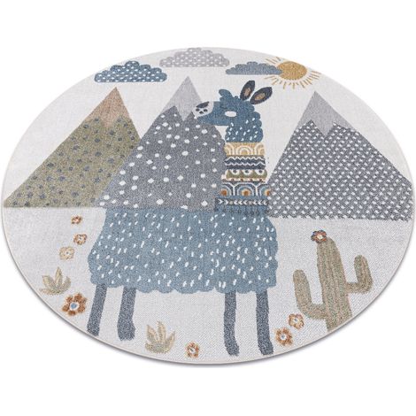 Teppich BONO 8275 Kreis Lama creme / hellgrau multicolour rund 100 cm
