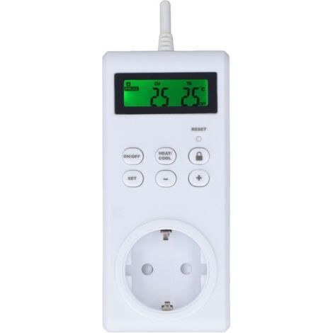 QORVA- Sortie de Thermostat sans fil, Programmable, régulateur de température automatique, interrupteur, prise ue, 230V