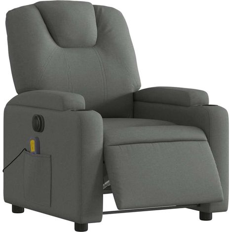 Massagesessel Elektrisch Dunkelgrau Stoff vidaXL930952