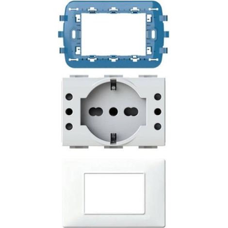 Vimar plana 4 box 4bp503kitbn bianco kit placca presa universale 503 compatibile