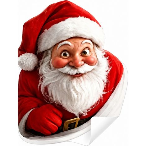 Stickers muraux de Noël 3D, Père Noël en PVC, décorations hivernales pour réfrigérateur, chambre, salon (1/4)