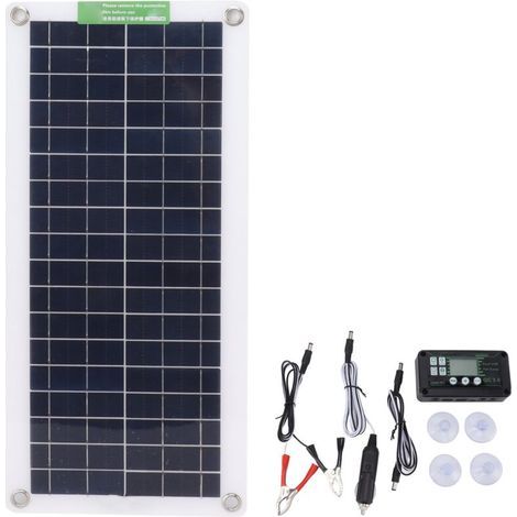 Tragbares 30-W-18-V-Solarpanel-Set, 30-Watt-18-Volt-monokristallines Solarpanel für Auto, Boot und Wohnmobil (1/5)