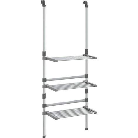 vidaXL Tendedero de 3 niveles de aluminio (1/2)