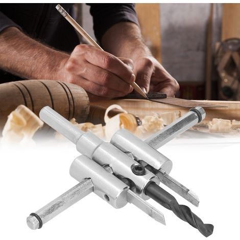Kit de coupe circulaire ajustable pour bois, fraise scie à trous ronds 40‑120mm, outils de bricolage et menuiserie. (1/5)