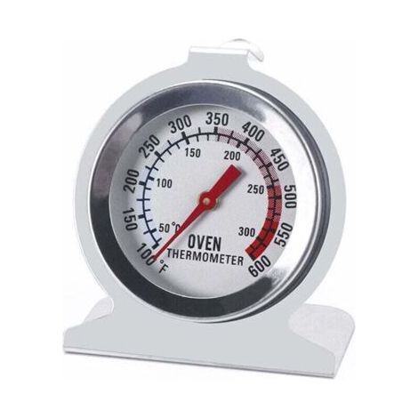 Thermomètre de four en acier inoxydable pour four électrique/gaz, cadran de 5,1 cm, lecture instantanée de la cuisine, du gril, du fumoir (50–300 °C/37,8–315,6 °C) (1/4)