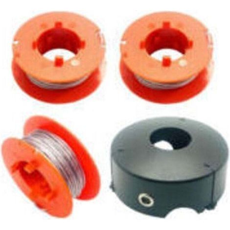 F016800175 Bobine de Fil pour Bosch Art 23 26 30 Easytrim et Combitrim,Pro-Tap Automatique Bobine Cordon Souple,8M x 1,6mm avec Couvercle F016L71088(3 Bobine + 1 Couvercle), (1/4)