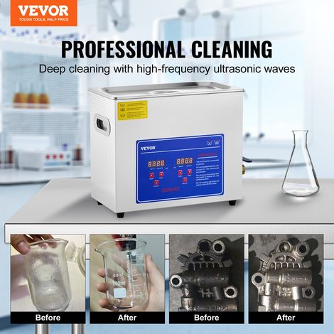 Nettoyeur A Ultrasons 6L,Ultrasonic Cleaner Professionnel 180W 220V,Nettoyeur Digital Affichage Ultrasonique chauffage à 80 Degrés… (1/5)